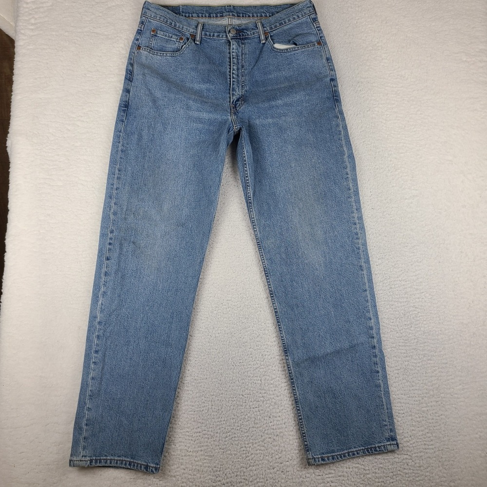 Levi's 550 Jeans Mens 36x34 Blue Relaxed Fit Straight Leg Light Wash Denim *